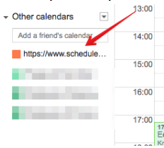 Google calendar import: step 4