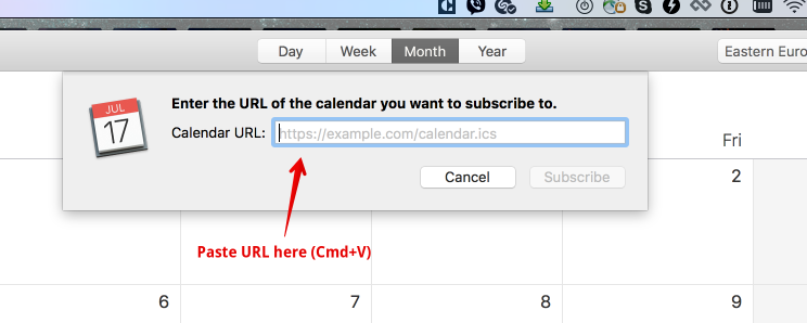 Mac calendar import: step 2.2